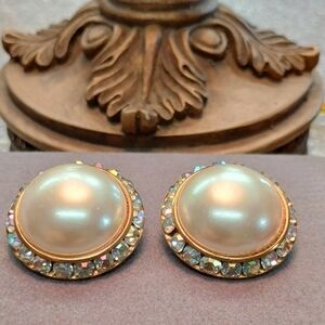 Lustrous Pearl and Crystal Halo Earrings